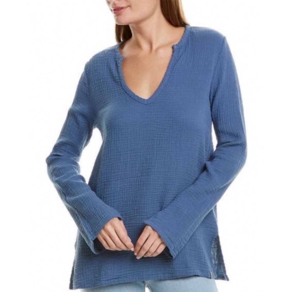 Sol Angeles Split Neck Long Sleeve Gauze Tunic‎ Top Size Small Women